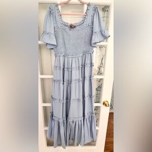 JessaKae Blue Tiered Senna Maxi Dress
